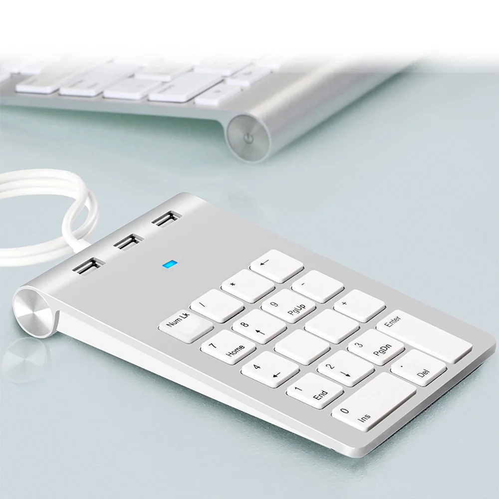 

USB 2.0 Numeric Keypad With 3 USB2.0 Port HUB Multifunctional Financial Accounting Cashier Wired Computer Universal Mini Keypad