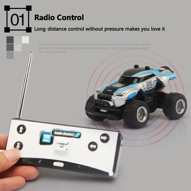 1:58 2.4GHz Mini RC Off-road Stunt Car Wireless Radio High Speed Drift Electric Buggy Vehicle Simulation Gifts Toys for children