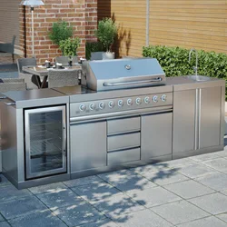 2024 stainless steel outdoor kitchen with sink and grill wholesale outdoor kitchen cabinet bbq