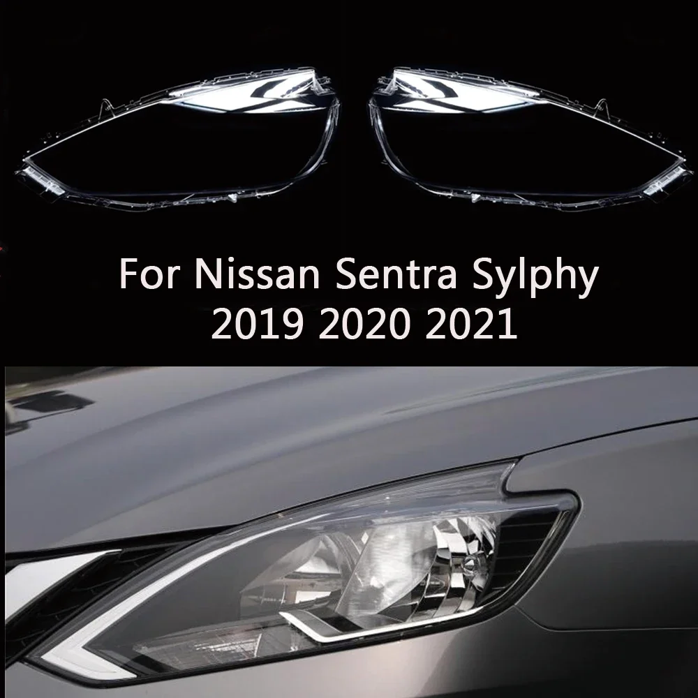 

HTTCY For Nissan SYLPHY/SENTRA 2019 2020 2021 2022 Front Headlight Lens Cover Headlamp Clear Housing Car Exterior Accessories