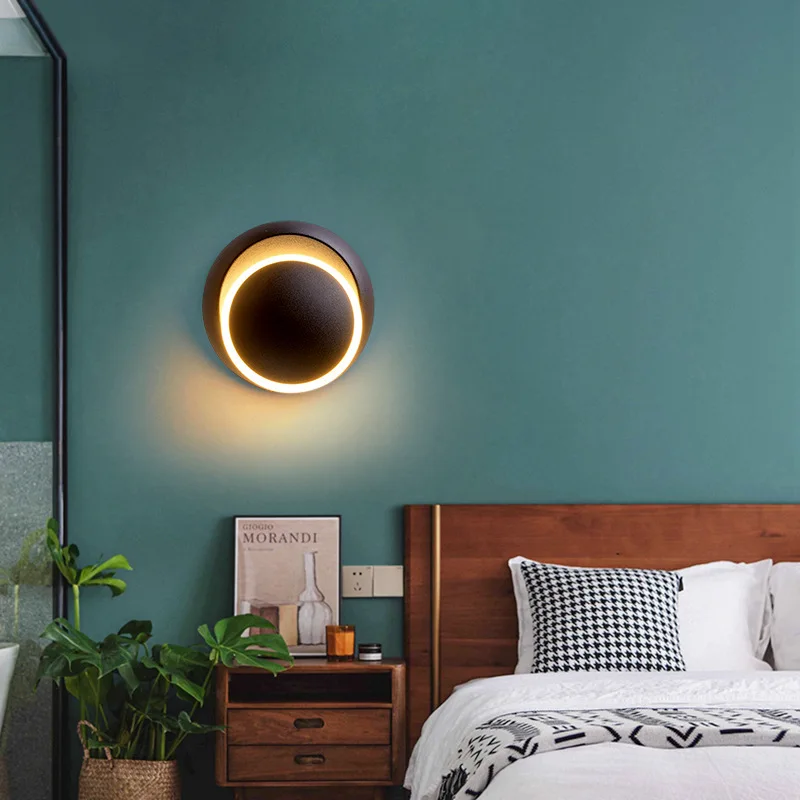 الشمال كسوف القمر مصابيح الحائط مع تصميم بسيط ومبتكر للتدوير غرفة نوم السرير الشمعدانات Woonkamer المدخل الدرج #2