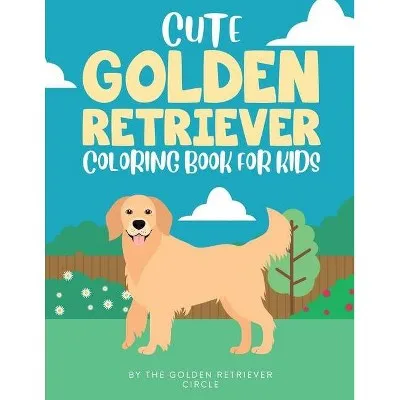 Libro para Colorear de Golden Retriever para Niños, Libro de Actividades para Colorear con Cachorros, 60 Páginas, 11 x 8.5 Pulgadas