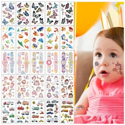 10pcs/set Kids Tattoo Temporary Cartoon Anime Sticker Festival Makeup Tattoos Disposable Flower Animal Robot Shark Butterfly Car