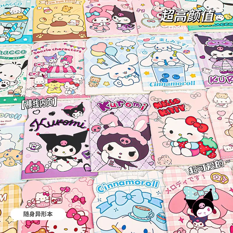 40pcs/lot Sanrio Kuromi Melody Notebook Mini Cinnamoroll Pochacco Note Book Diary Planner Notepad Stationery Gift School Supply