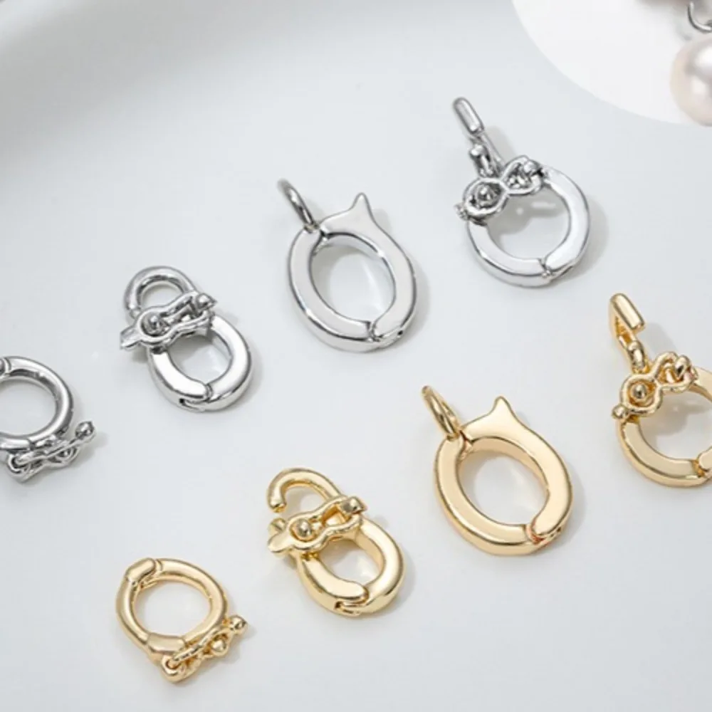 

Медные застежки, 14-каратное золото, соединительная кнопка, головка, 14-каратное золото, ожерелье, браслет, кулон, пряжка, двойная открытая пряжка, аксессуары «сделай сам»