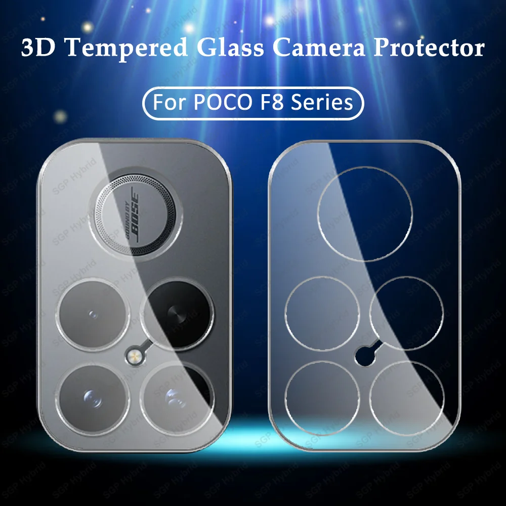 2Pcs 3D Klar Kamera Glas Schutz Für Xiaomi POCO F8 Ultra POCOF8 Pro F8Ultra F8Pro 5G HD 9H Zurück Objektiv Fall Abdeckung Film Stoßstange