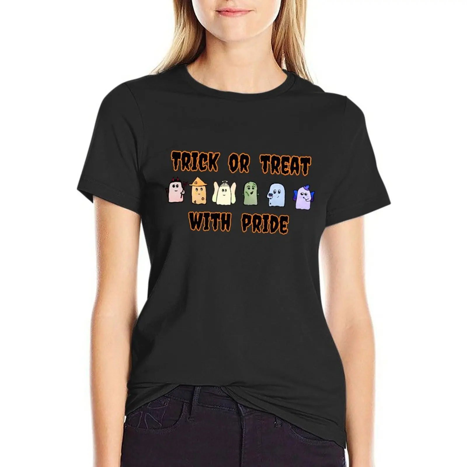 Happy Halloween Pride with Ghosts in Costume T-Shirt kawaii clothes summer clothes summer tops Women tops