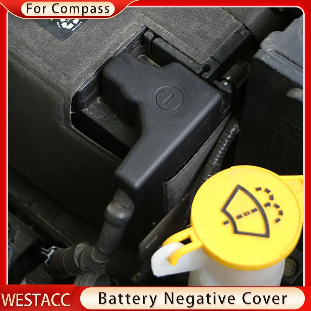 ABS Car Battery Anode Negative Electrode Protective Cover Cap for Jeep Compass MP 2017 - 2021 Interior Accessories