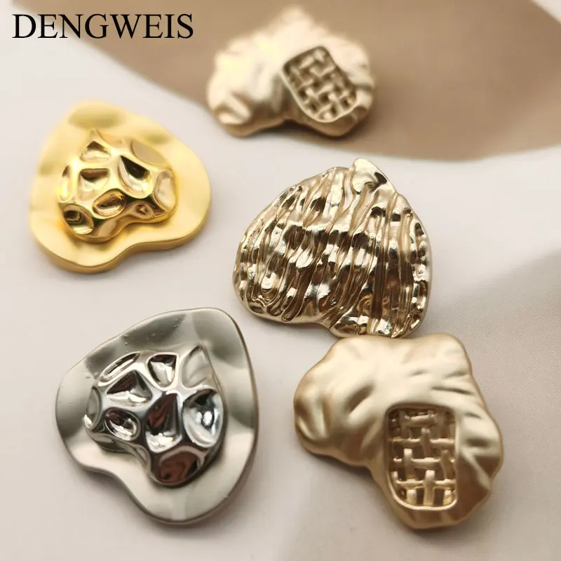 18/23 mm modische herzförmige goldene Metallknöpfe für Herren- und Damenbekleidung, Nähzubehör, DIY handgefertigte Nähknöpfe – Detail 5