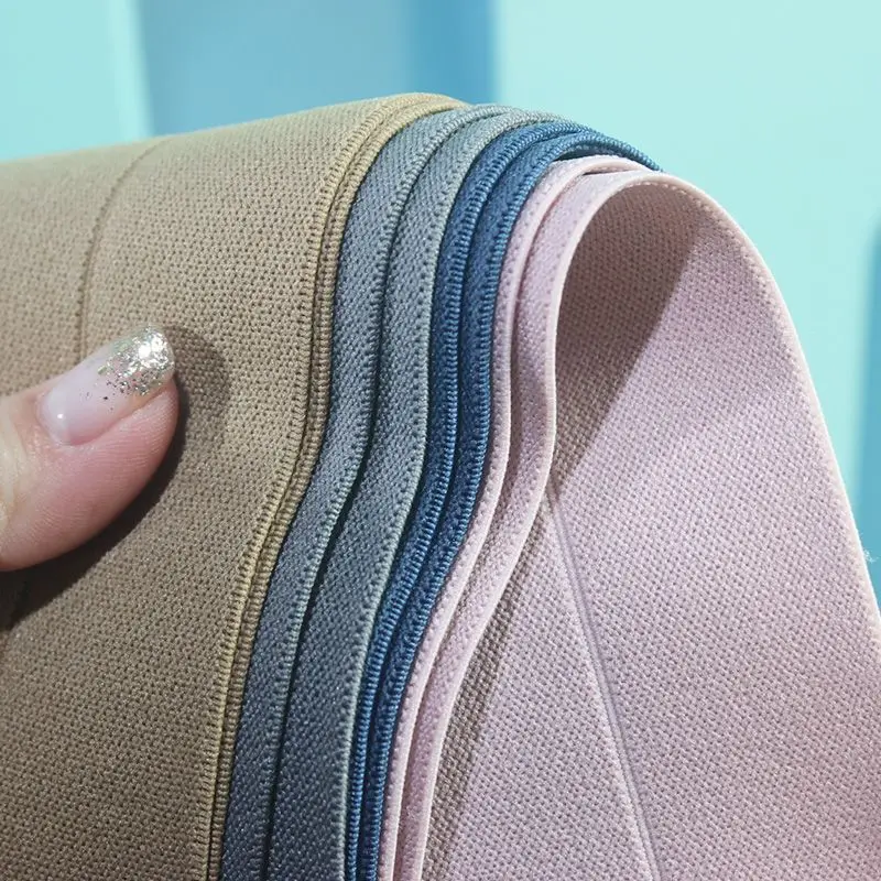 Elastic band High elasticity Durable wide soft half fold hemming skirt pants belt Black flat rubber band elastic belt
