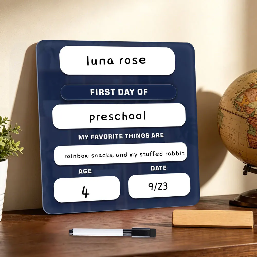 for acrylic Photo Sign School for milestone Sign For Capturing School Moments Easy To Clean for surface Includes Glue Tabs