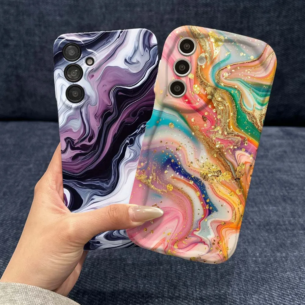 

Fashion gradient color pattern For Samsung Galaxy S26 S25 S24 S23 S22 S21 Plus Ultra FE Lite 5G Feilin Wave Oil Shell Phone Case
