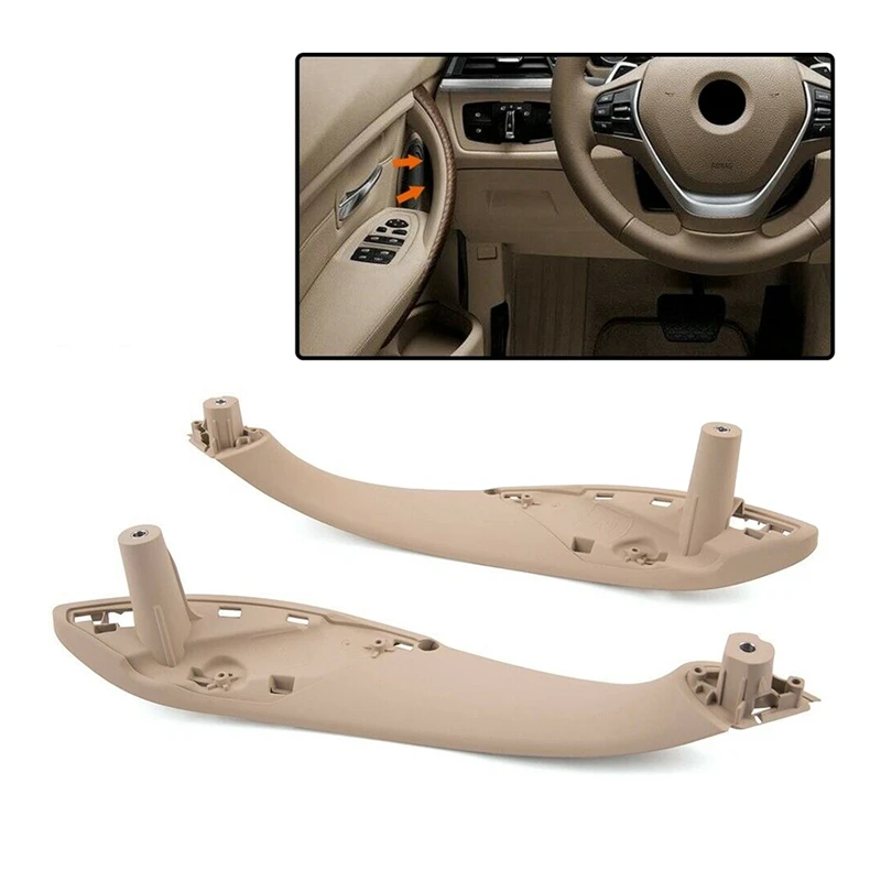 Front Left & Right Car Interior Inner Door Pull Handle Cover for-BMW 3 4 Series F30/F31/F34 F32/F33/F36 2012-2018 Beige