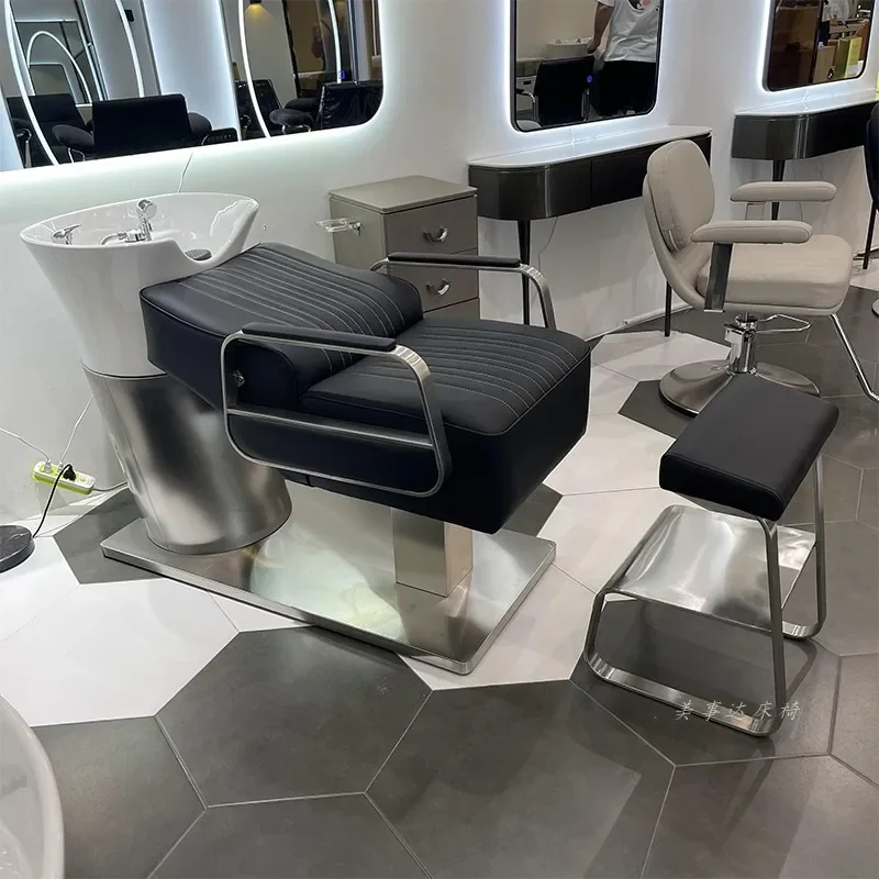 Foteliki fryzjerskie Headspa Stół do masażu Woda Szampon Krzesło do salonu fryzjerskiego Tajskie łóżko Stylista Miska Makijaż Profesjonalny zapas spa