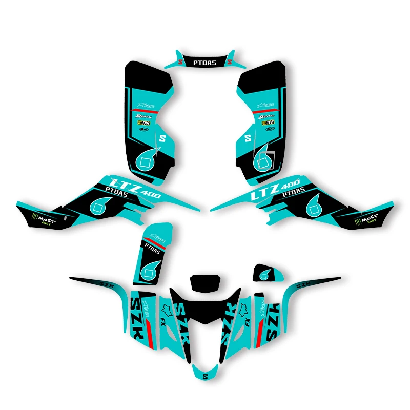 Sawrain For SUZUKI  LTZ400 2003 2004 2005 2006 2007 2008 Custom Motorcycle Graphics Backgrounds Decal Stickers Kit 002