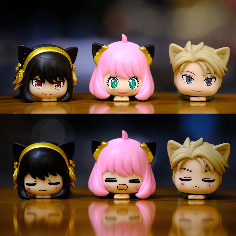 Spy X Family Anya Figures Kawaii Cat Yor Forger Statues Cute Loid Forger Action Figurine PVC Decor Desktop Decoration Anime Gift