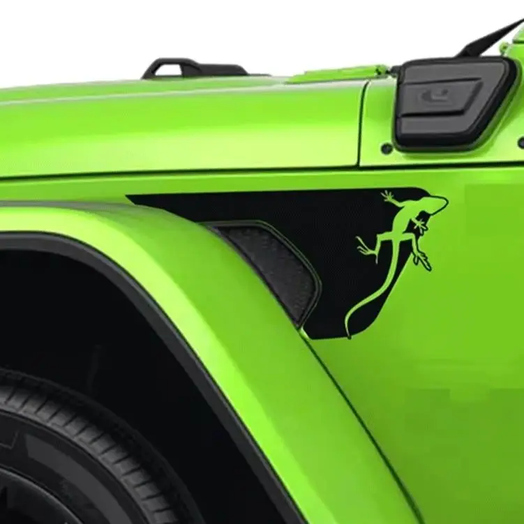 Pegatinas de Vinilo Decorativas de Gecko Escalador para Coche, Accesorios para Ventilación de Guardabarros, para Jeep Wrangler JL JLU JT 2018-2026