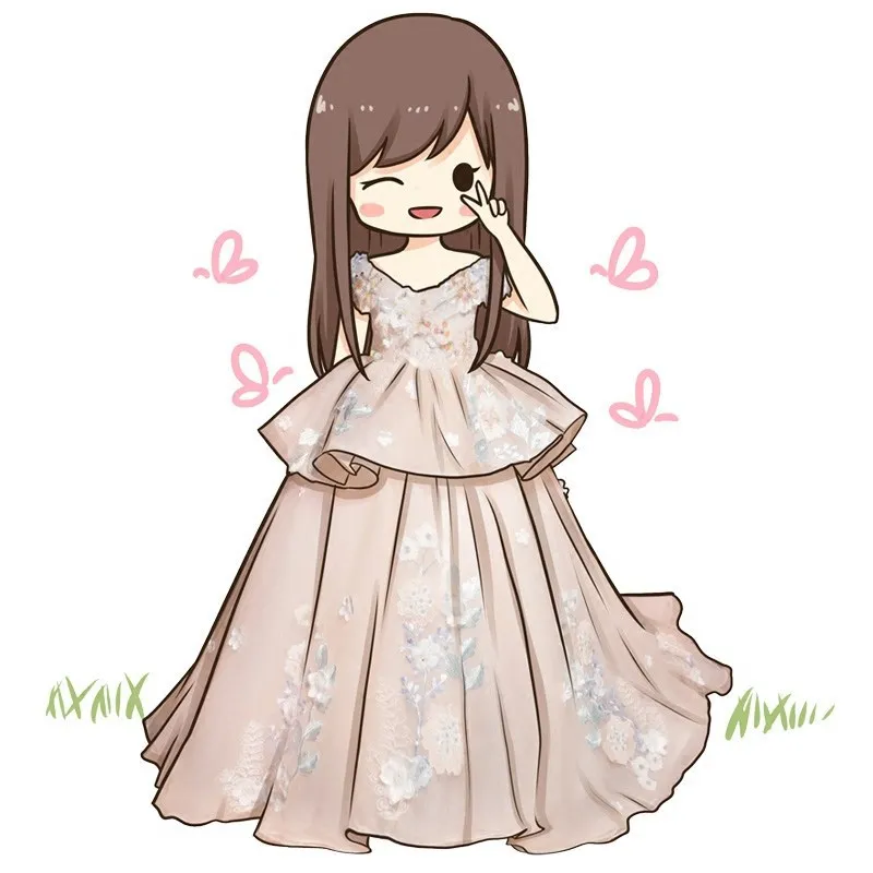 

Children's Formal Flower Host Show Piano Performance Girl Princess Dress with Train Sum