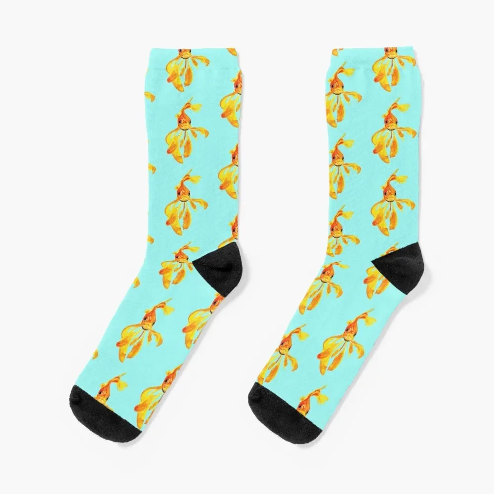 Cute Fantail Goldfish Vector Art Socks set Lots Wholesale floral Socks Man Women's