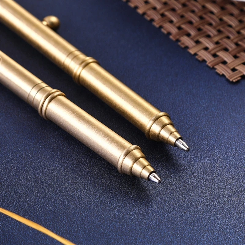 بولت عمل المعادن توقيع القلم قبضة مريحة النحاس قلم حبر جاف مع كيرينغ الكتابة بسلاسة لمكتب النساء الرجال K1KF