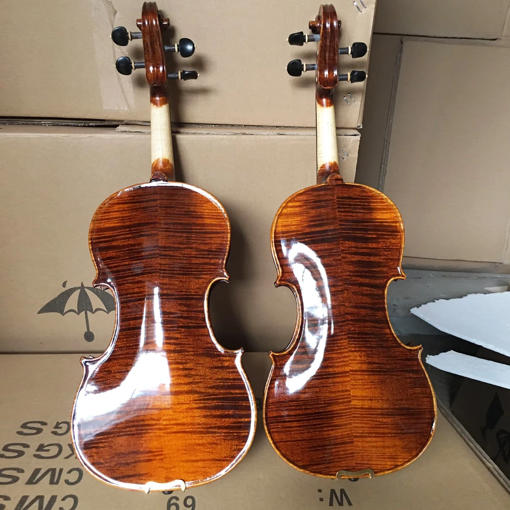 Real shot handmade violin 4/4 solid wood natural grain hand paint violin children adult playing musical instruments free shippin