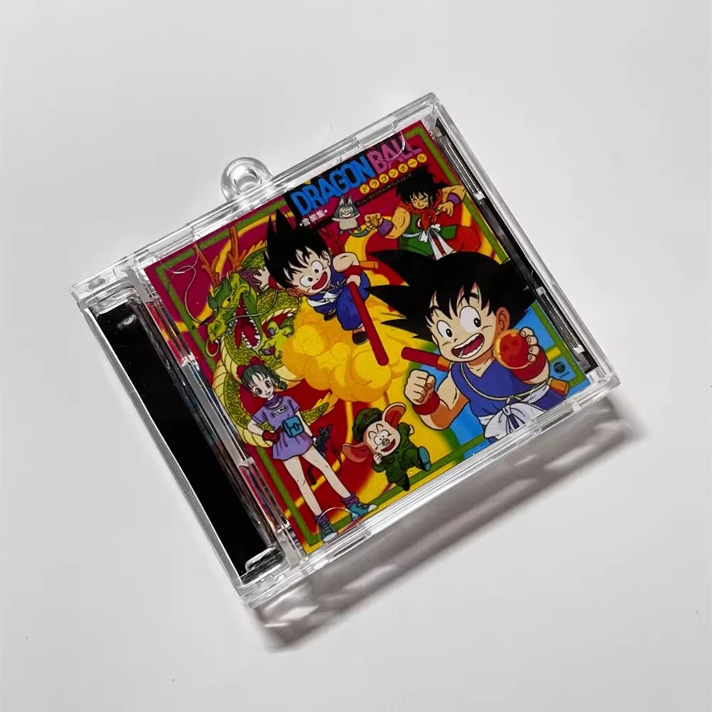 Anime Dragon Ball Music Small CD NFC Keychain Kakarotto Play Songs OST Music CD Acrylic Pendant Cosplay Keyring Accessories Gift