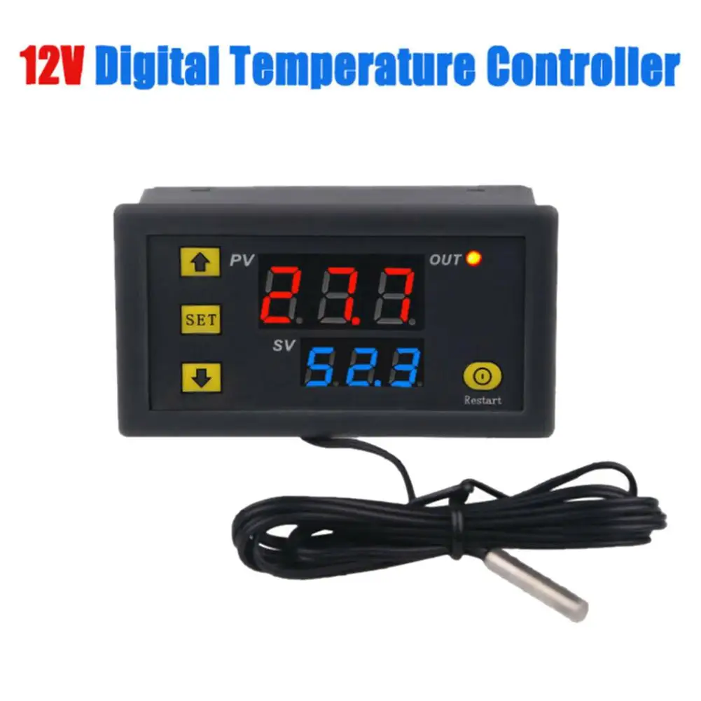 Imagem -04 - Termostato Digital Led Display com Interruptor de Aquecimento e Refrigeração Controlador de Temperatura W3230 dc 12v 24v 110v 220v