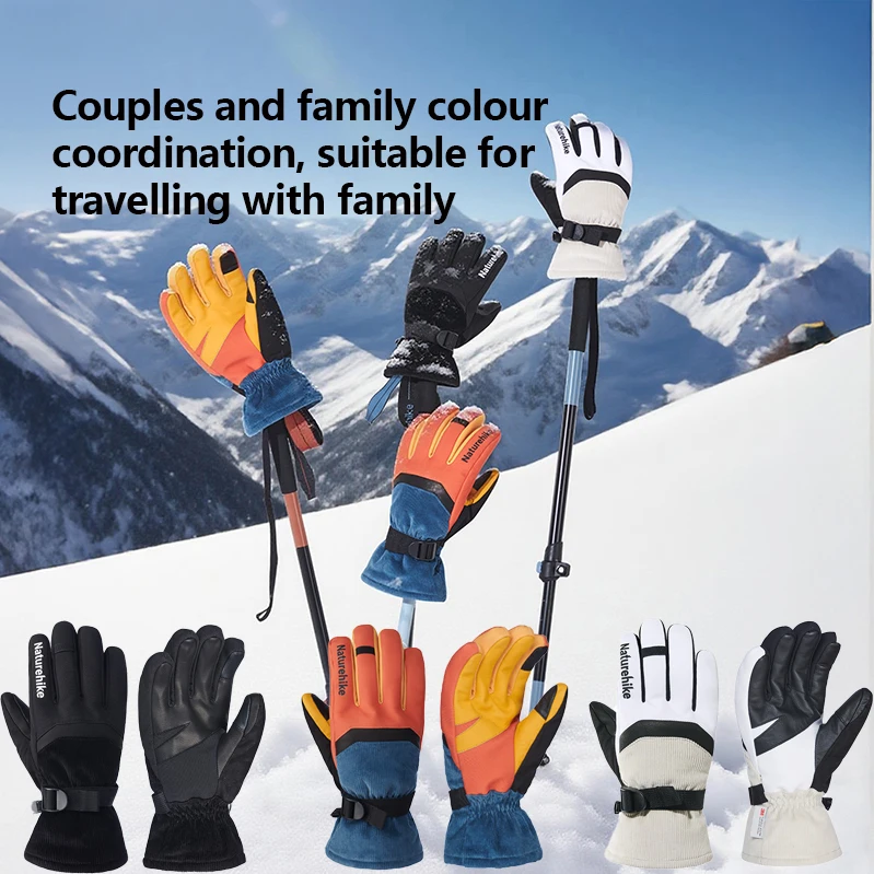Naturehike 2025 New 3 Colors Sheepskin Ski Warm Gloves 3M Insulated Cotton Multifunctional Touchscreen Windproof Couples Gloves