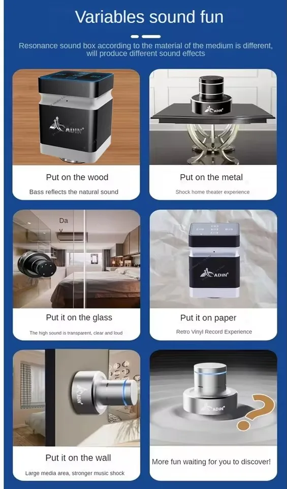 Głośnik Bluetooth Adin 26W z wibracjami, przenośny, bezprzewodowy subwoofer muzyczny z wibracjami, metalowy soundbox, głośny, zapobiegający zakłóceniom od sąsiadów, model 2025