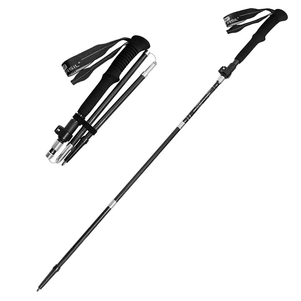 

Collapsible Hiking Poles Lightweight 3K Carbon Fiber With Fast Double Locking Design Built-in Internal Speed Release Button