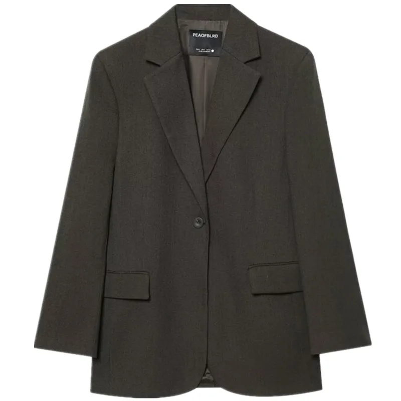 Lâche décontracté femmes Faion automne 2025 tissu mixte Jaet nouveauté polyvalent Sle Long Sve bouton unique