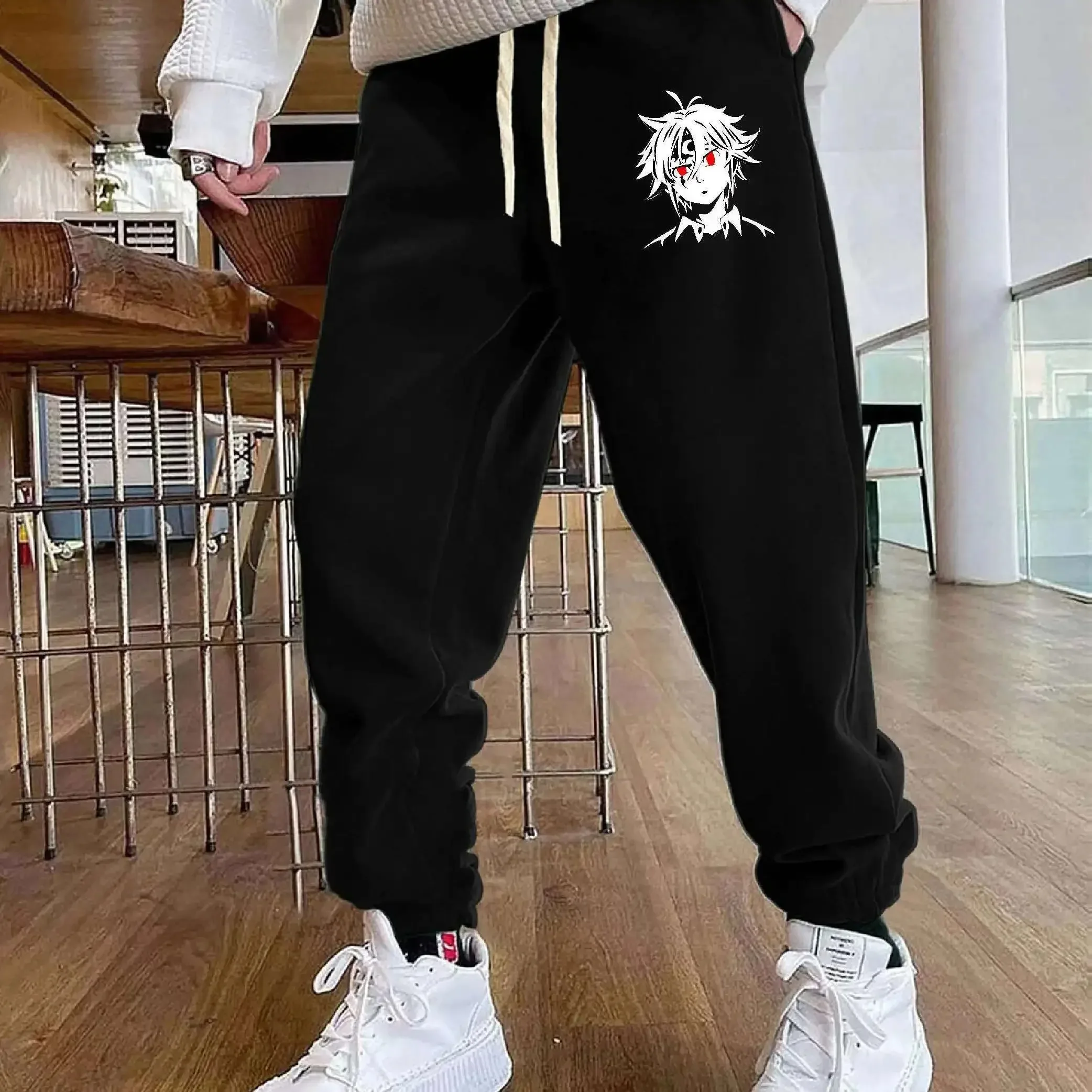 

2024 Anime Portrait Print Jogging Pants Men Women Casual Elastic Waist Drawstring Sweatpants Suitable for Spring and AutumnS-3XL