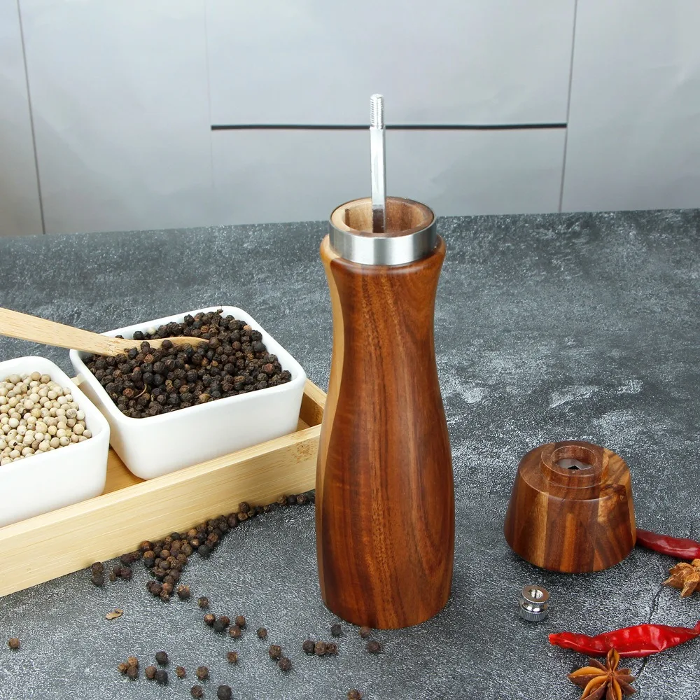 

Практичная деревянная мельница для соли и перца, 2 шт., керамический сердечник, 8 дюймов, мельница для соли и перца, регулируемая мельница для специй, мельница для барбекю