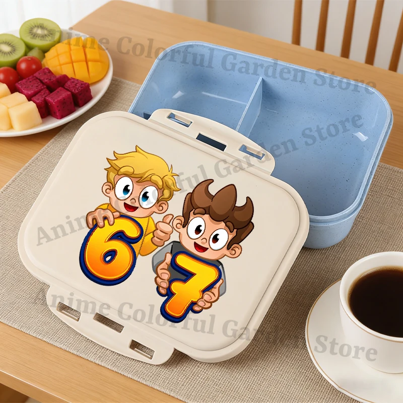 Wojan Team Large Capacity Lunch Box for Boys Girls Anime Cartoon Printed Food Storage Container Students Portable Bento Pouch view 5