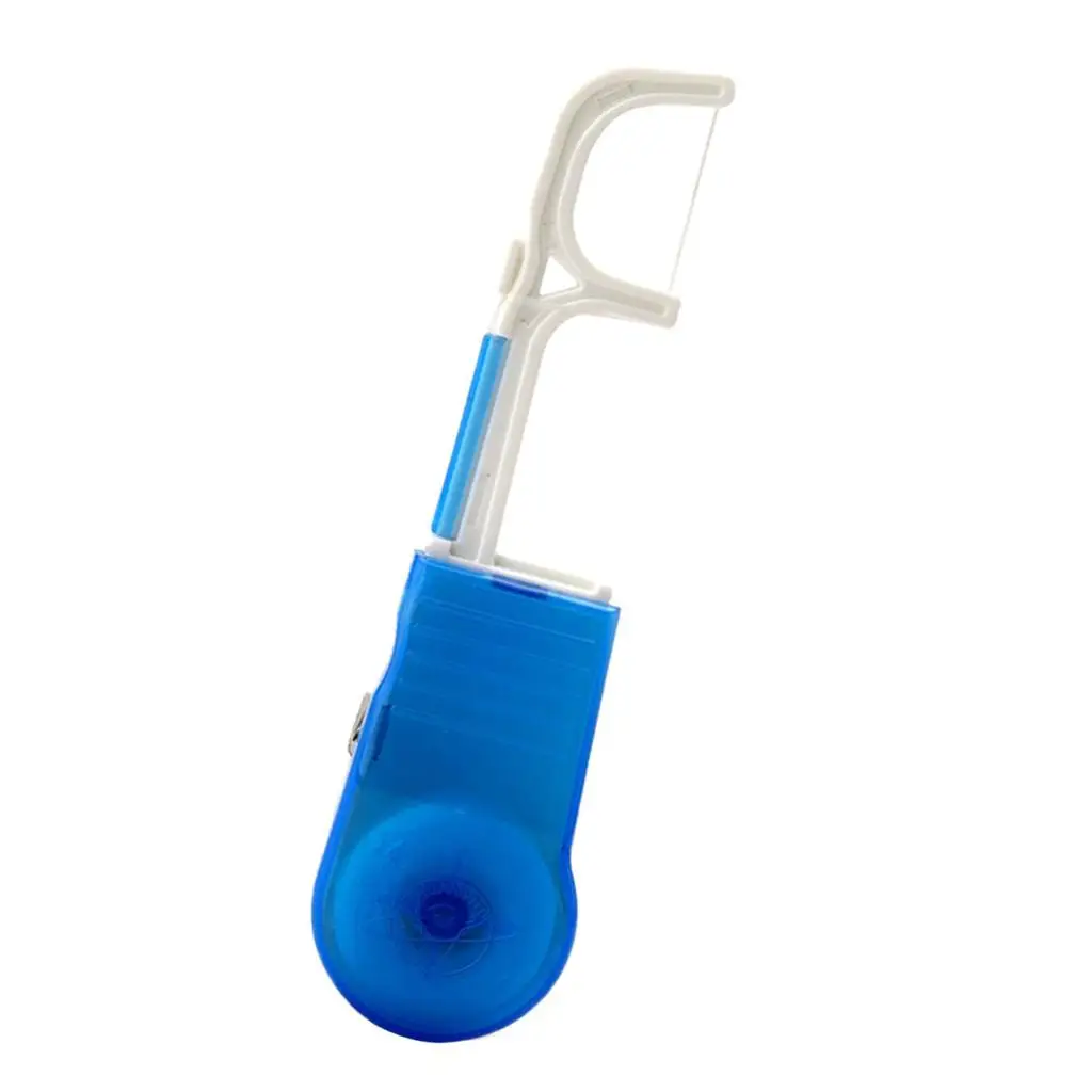 Reusable Plastic Floss Holder Clamp Bar Wand wIth 30 Meter Floss, Oral Care