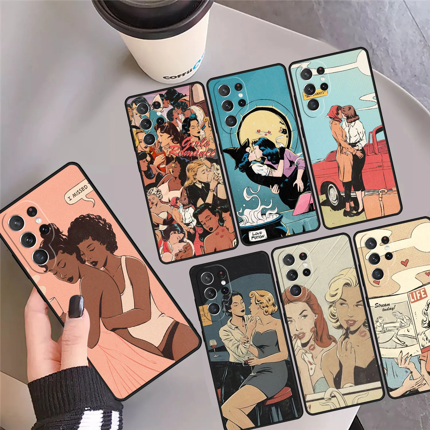 

Lesbian Comics Phone Case Cover Coque For Samsung Galaxy S24 S25 Ultra S23 S22 Plus S21 FE S20 Note 10 20 Pro