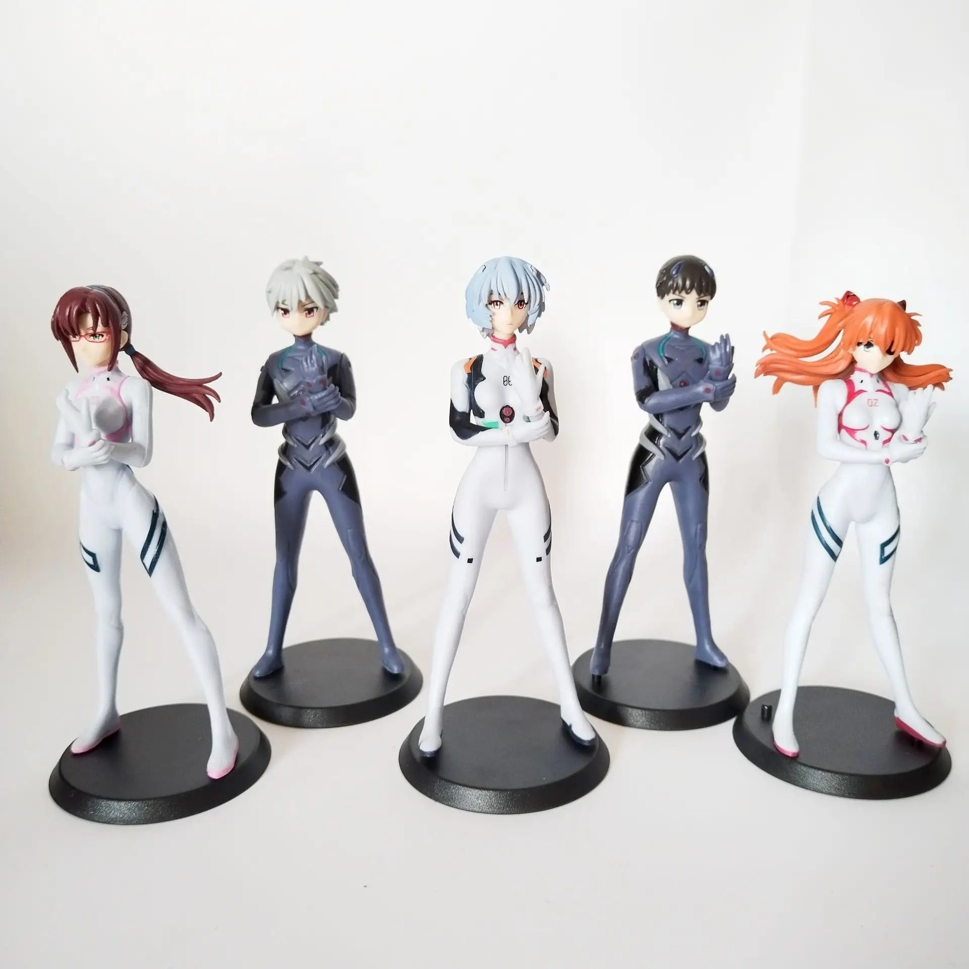 5pcs/set Anime EVA Ayanami Rei Asuka Standing posture Action Figures PVC Model Statue Toys doll Desk Decor Collection Gifts 13cm