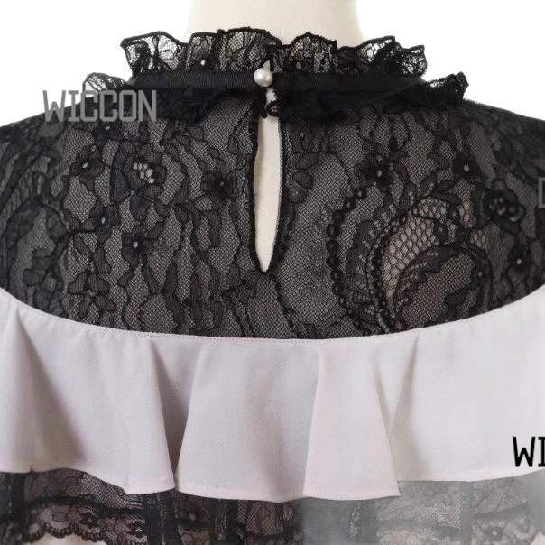 Japanese Girly Lolita Blouse - Sweet Lace Off-Shoulder Top for Daily Wear & Cosplay Gothic  Fairy Kei Style Halloween Ready