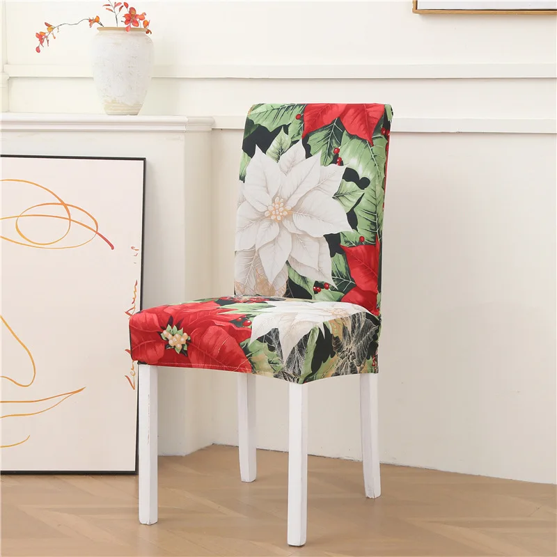 Milk-Silk Fabric Chair Cover Printed Floral Pattern Wear-Resistant Durable Chair Cover All-Season Universal Chair Protector