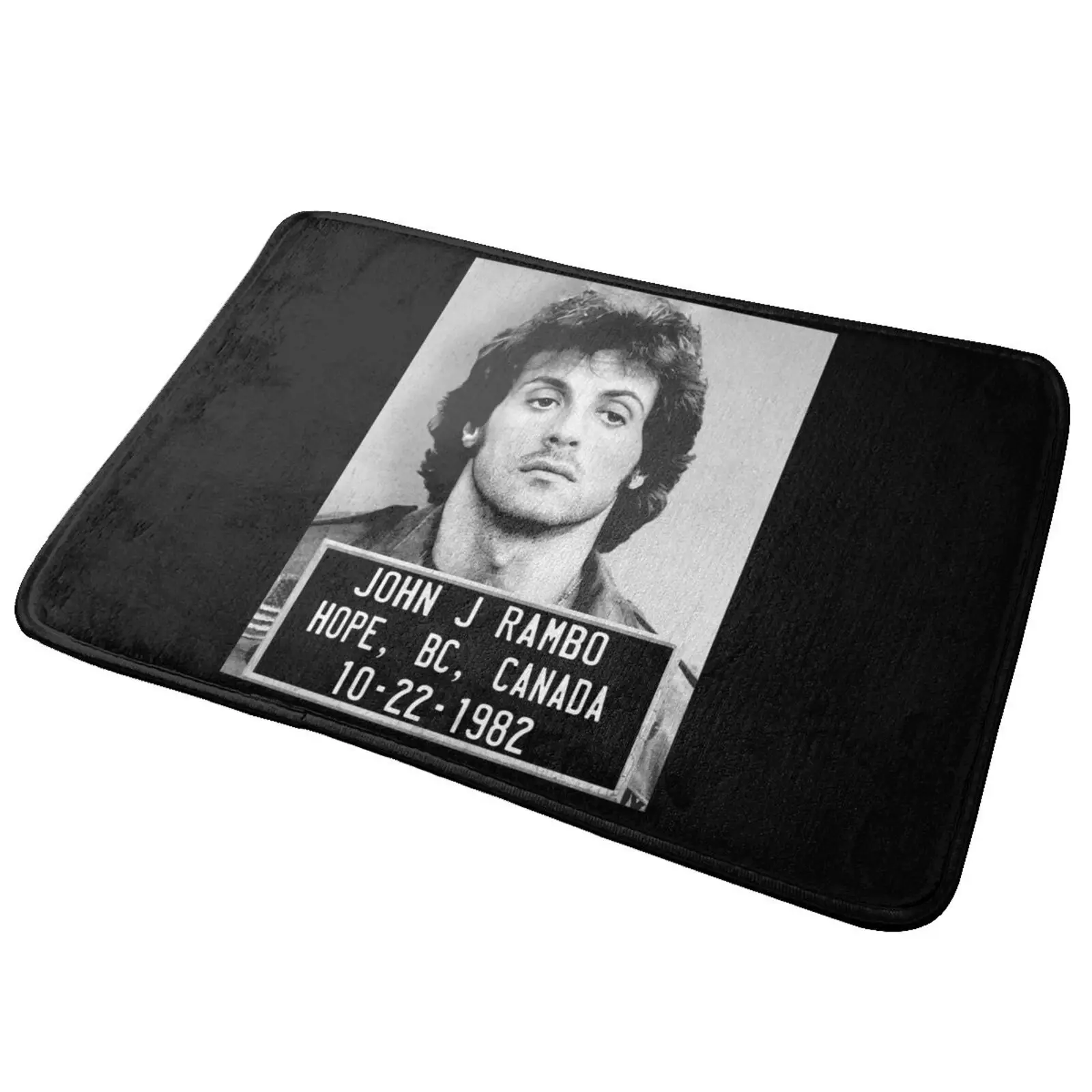 Rambo First Blood John J Rambo Mug Shot Mat Rug Carpet Vintage Resist Dirt Mats Kitchen Mat Door Cushion Fluffy