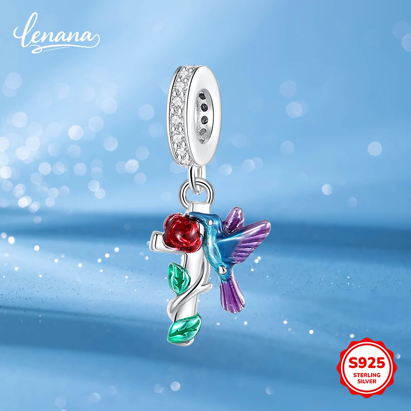 

925 sterling silver hummingbird cross pendant - DIY elegant jewelry accessory for women, perfect as a gift