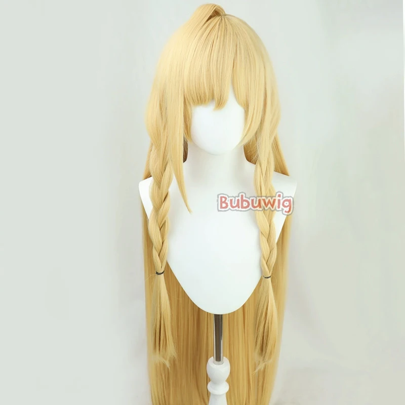 Bubuwig Synthetic Hair Saileach Cosplay Wigs Arknights Saileach Role Play 140cm Women Long Straight Blonde Wig Heat Resistant