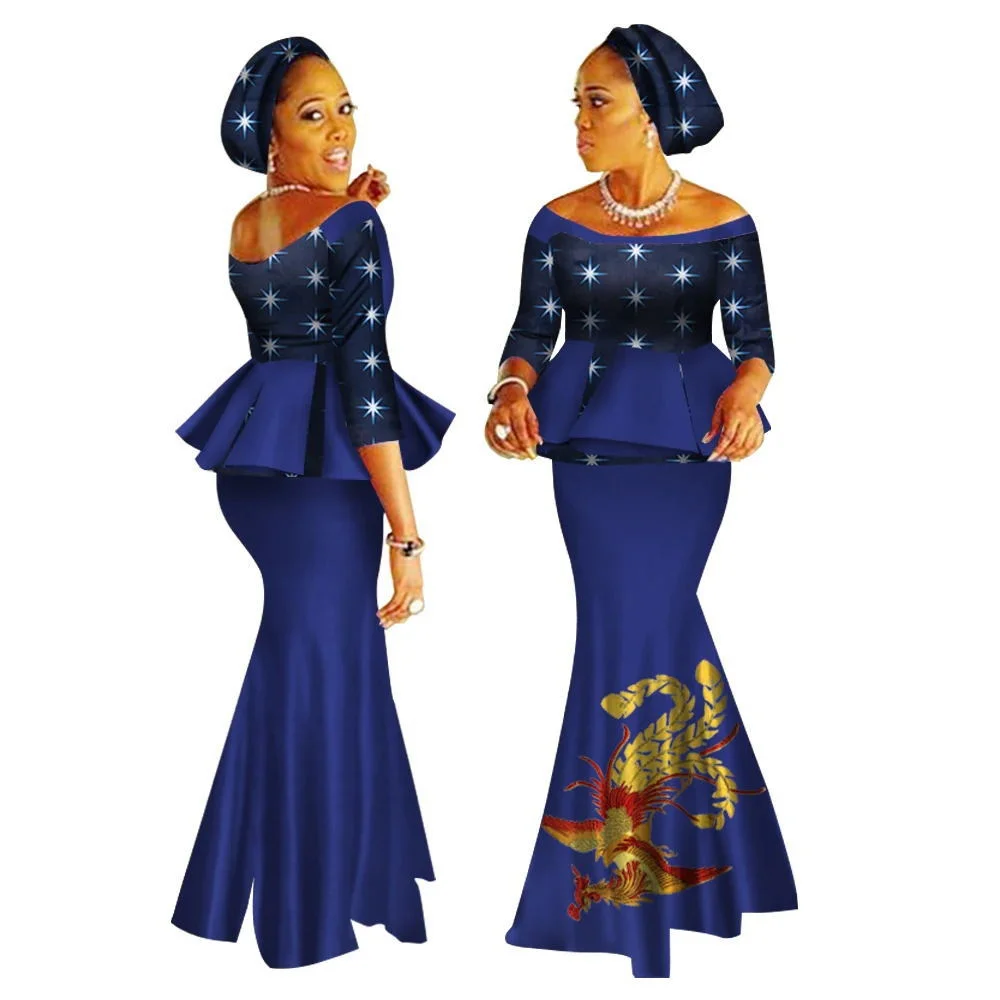 SALE!!! Party Traditional African Clothing 2 Piece Set Women Clothes Custom Made Dashiki Tops and Skirts Plus Size Clothing