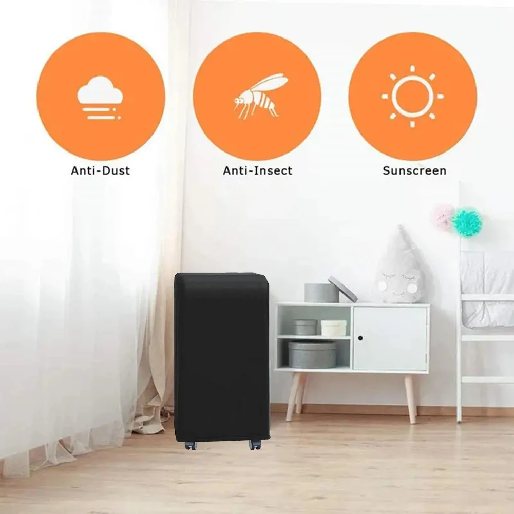 غطاء وحدات غطاء مكيف الهواء 15.7*18*30 بوصة/40*46*75 سم حماية سوداء تناسب حرير الحليب عالي المرونة وعملي جديد #3