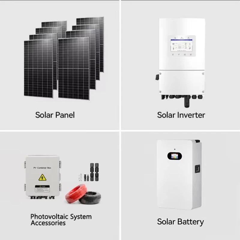 Hybrid Solar Energy System 10kW 20kW 30kW Complete Set With PV Panels Inverter LiFePO4 Battery for Backup Power