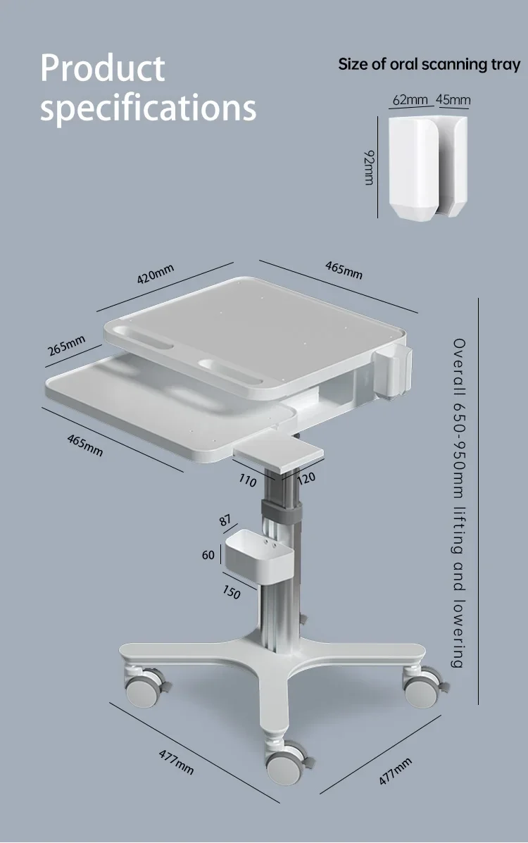 MTO-3  Dental MEDICAL MOUTHSCANNING CART And Oral scanning Manual type Oral Clinic Mouth Sweeping Cart Special Cart Scanner