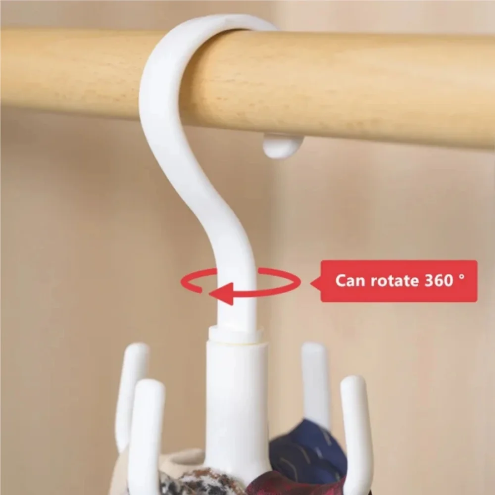 360° Four-Claw Hook Rotatable Hanger Hooks Space Saving Wardrobe Bag Rack Shoes Belt Scarf Hanging Rack Clothing Storage Rack