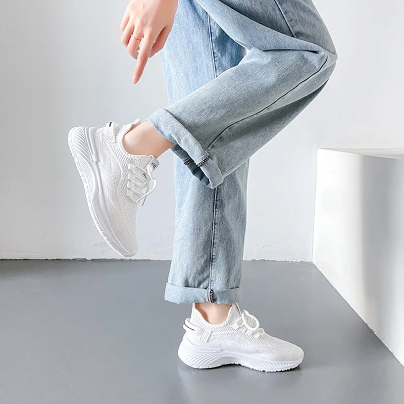 Women Casual Shoes Fashion Breathable Walking Mesh Flat Shoes Sneakers Women 2024 Vulcanized Shoes White Female Footwear