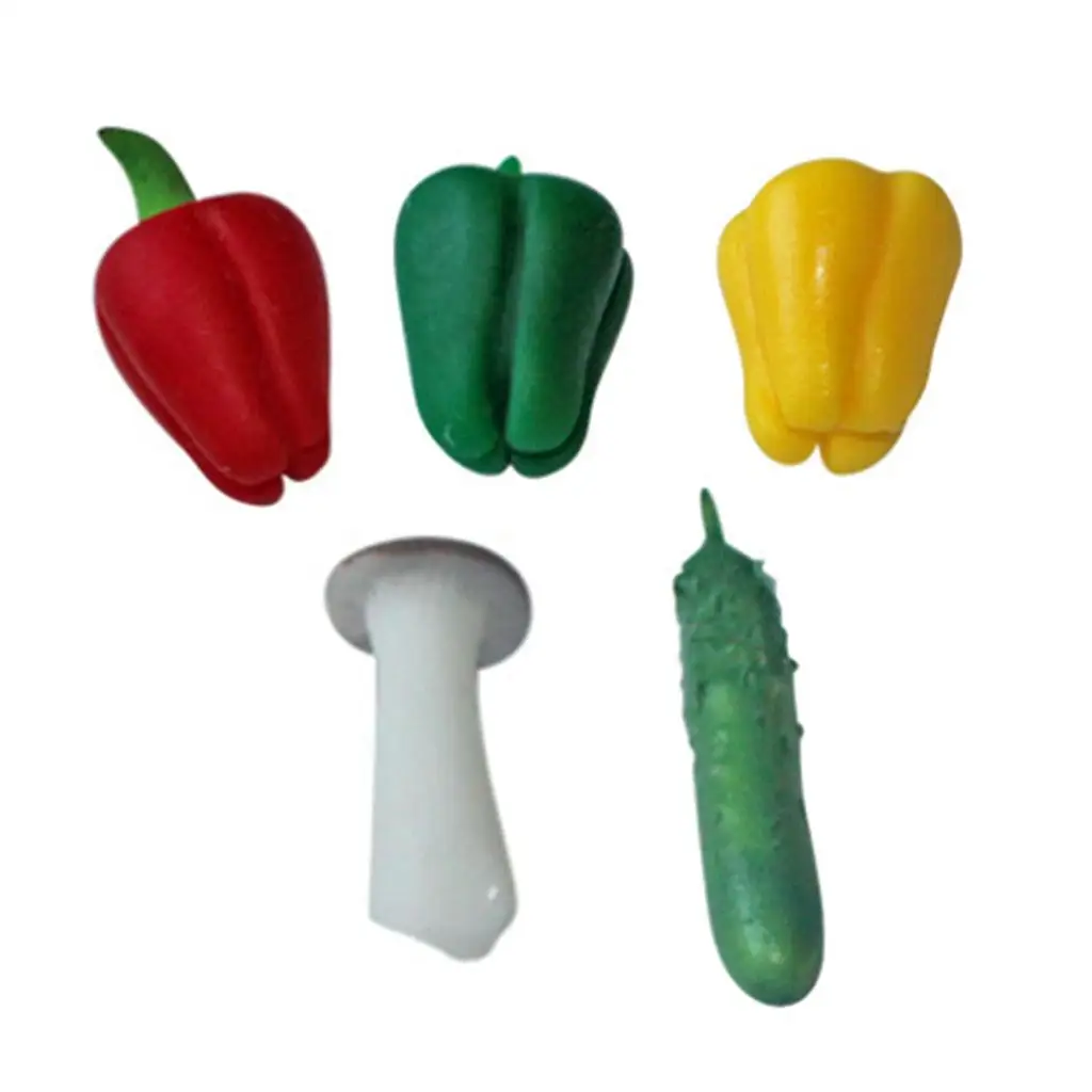 5 Stück 1/6 Puppenhaus Mini verschiedene Gemüsezubehör Dekor-Sets