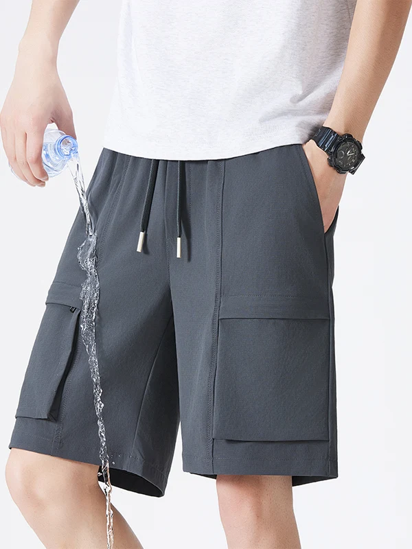 

Summer Outdoor Men's Loose Fit Spor Qui Dry Thin Five-Quarter Casual Pants Straight Leg Nylon Youthful Energy Sle